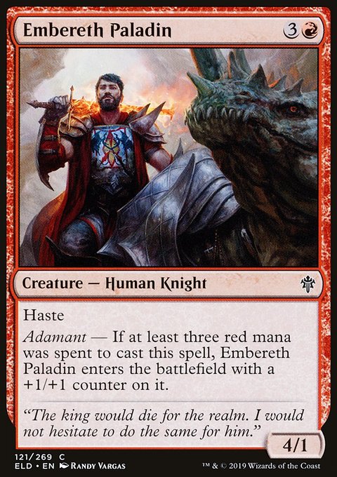 Embereth Paladin, Throne of Eldraine #121, Magic: The Gathering card