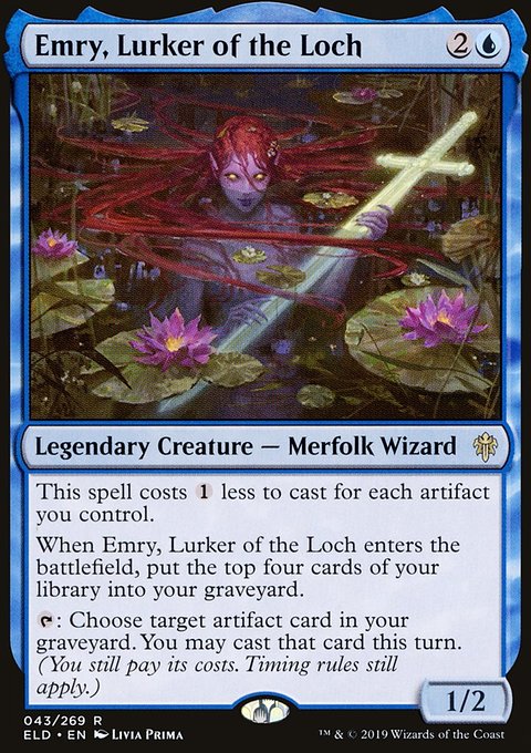Emry, Lurker of the Loch, Throne of Eldraine #43, Magic: The Gathering card