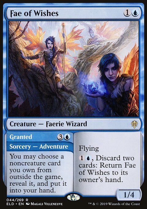 Fae of Wishes // Granted, Throne of Eldraine #44, Magic: The Gathering card