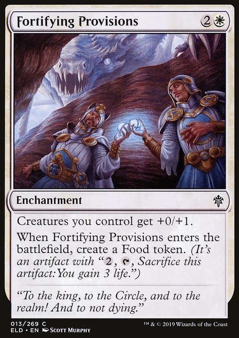 Fortifying Provisions, Throne of Eldraine #13, Magic: The Gathering card