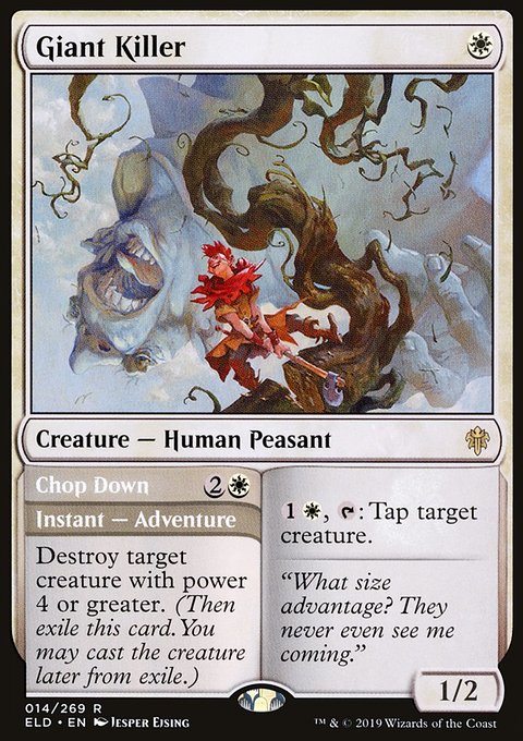 Giant Killer // Chop Down, Throne of Eldraine #14, Magic: The Gathering card