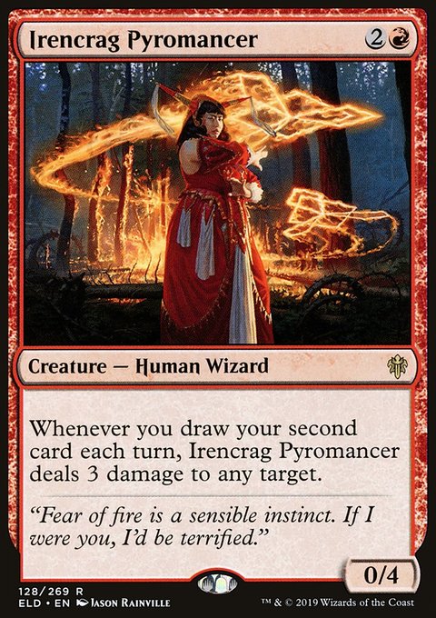 Irencrag Pyromancer, Throne of Eldraine #128, Magic: The Gathering card