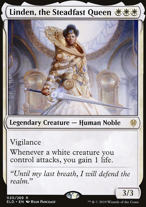 Linden, the Steadfast Queen, Throne of Eldraine #20, Magic: The Gathering card