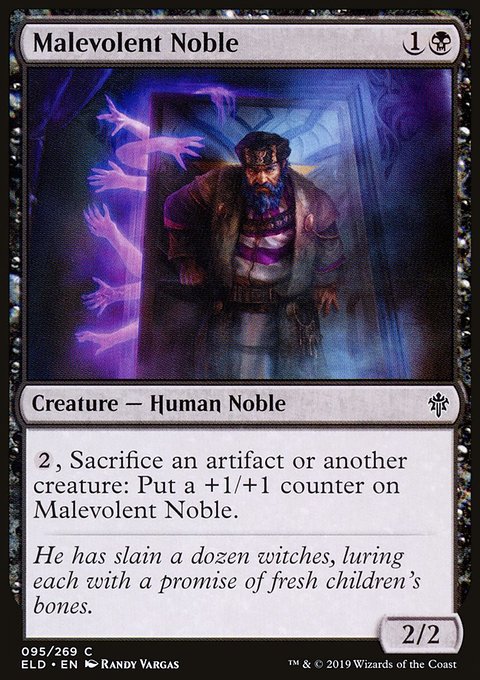 Malevolent Noble, Throne of Eldraine #95, Magic: The Gathering card