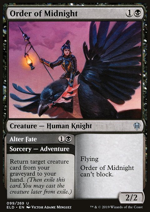 Order of Midnight // Alter Fate, Throne of Eldraine #99, Magic: The Gathering card