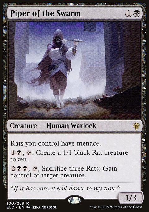 Piper of the Swarm, Throne of Eldraine #100, Magic: The Gathering card