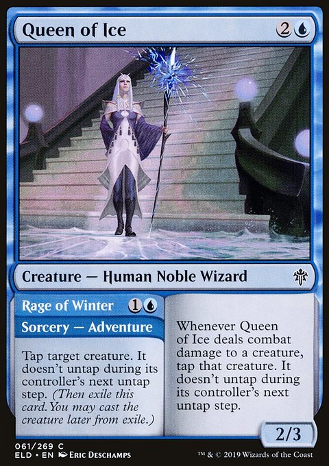 Queen of Ice // Rage of Winter, Throne of Eldraine #61, Magic: The Gathering card