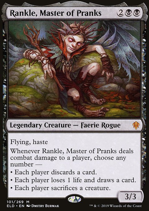 Rankle, Master of Pranks, Throne of Eldraine #101, Magic: The Gathering card