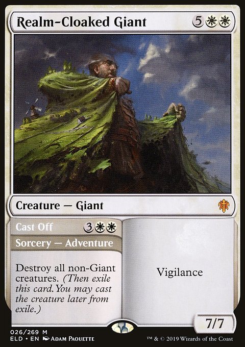 Realm-Cloaked Giant // Cast Off, Throne of Eldraine #26, Magic: The Gathering card
