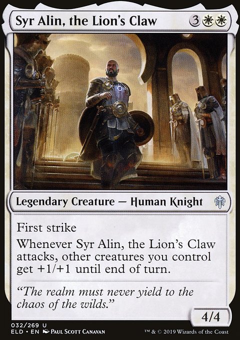 Syr Alin, the Lion's Claw, Throne of Eldraine #32, Magic: The Gathering card