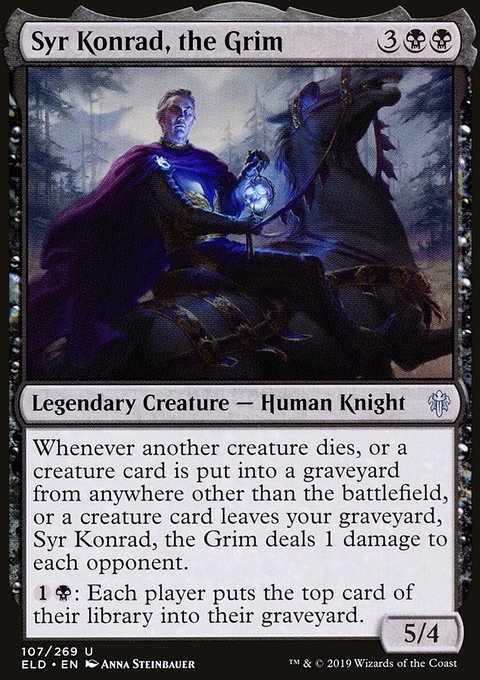 Syr Konrad, the Grim, Throne of Eldraine #107, Magic: The Gathering card