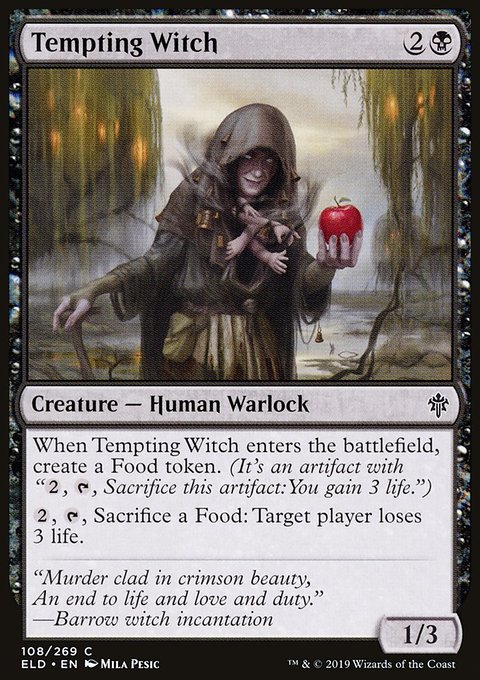Tempting Witch, Throne of Eldraine #108, Magic: The Gathering card
