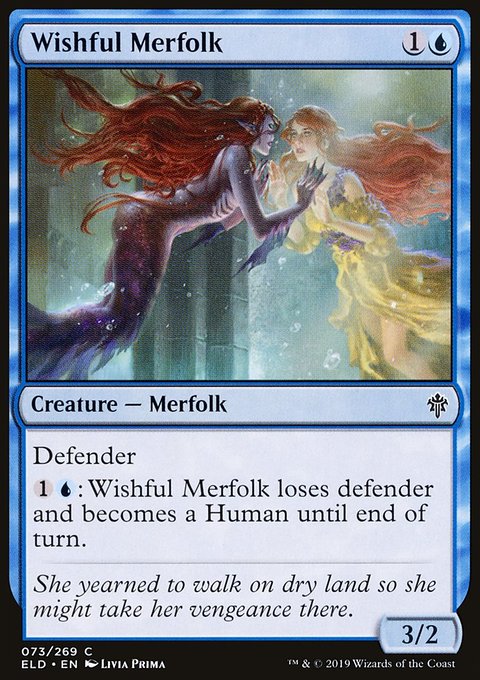 Wishful Merfolk, Throne of Eldraine #73, Magic: The Gathering card