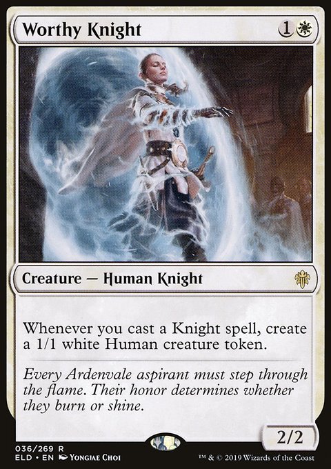 Worthy Knight, Throne of Eldraine #36, Magic: The Gathering card