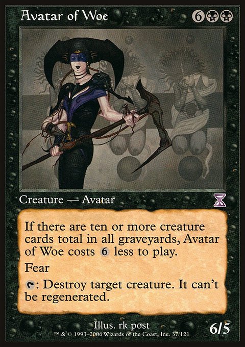 Avatar of Woe, Time Spiral Timeshifted #37, Magic: The Gathering card