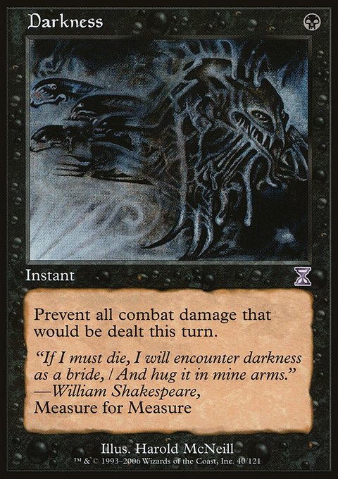 Darkness, Time Spiral Timeshifted #40, Magic: The Gathering card