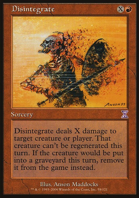 Disintegrate, Time Spiral Timeshifted #58, Magic: The Gathering card