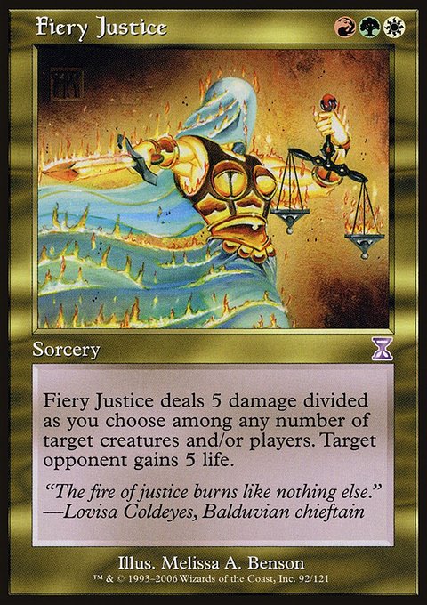 Fiery Justice, Time Spiral Timeshifted #92, Magic: The Gathering card