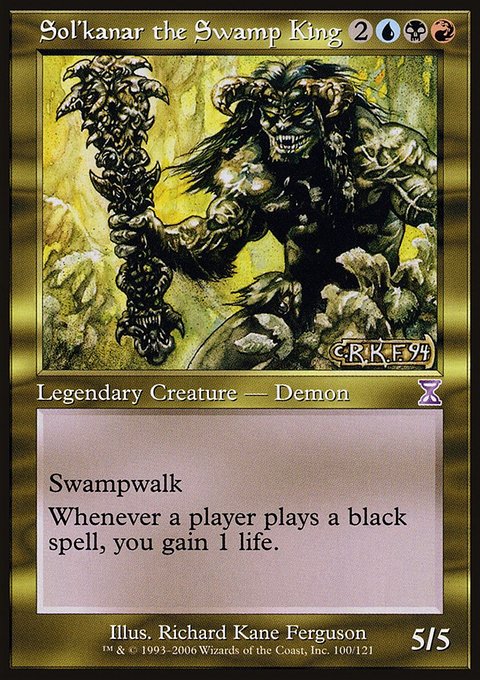 Sol'kanar the Swamp King, Time Spiral Timeshifted #100, Magic: The Gathering card