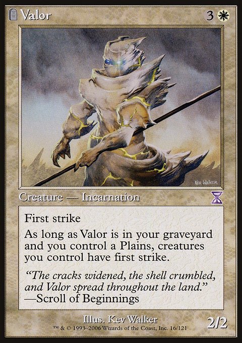Valor, Time Spiral Timeshifted #16, Magic: The Gathering card