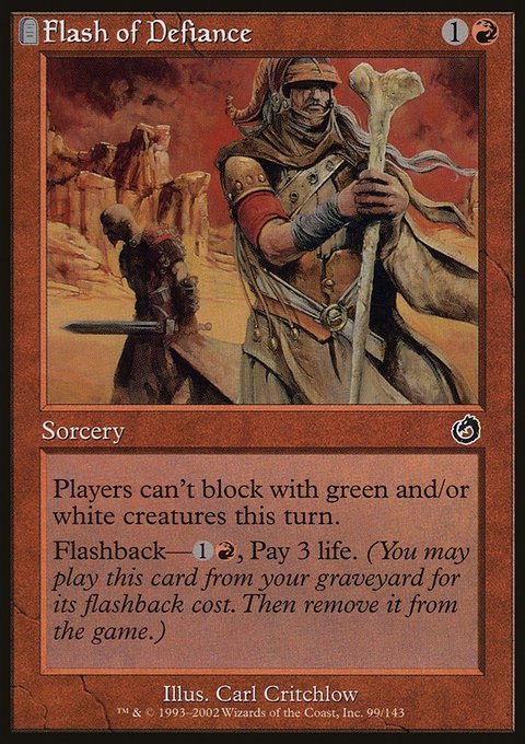 Flash of Defiance, Torment #99, Magic: The Gathering card