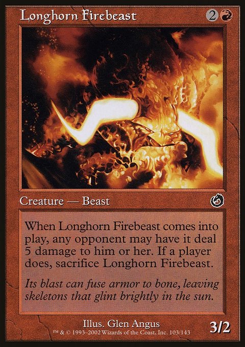 Longhorn Firebeast, Torment #103, Magic: The Gathering card