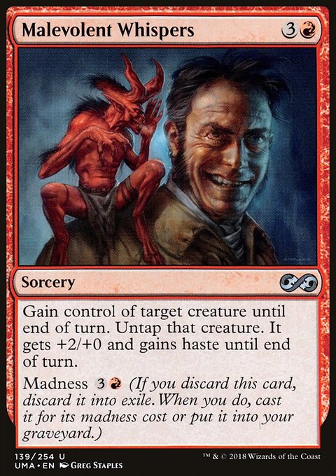 Malevolent Whispers, Ultimate Masters #139, Magic: The Gathering card
