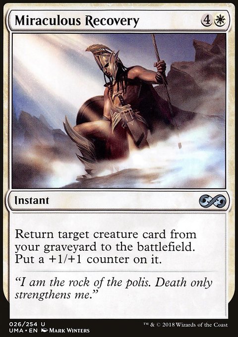 Miraculous Recovery, Ultimate Masters #26, Magic: The Gathering card