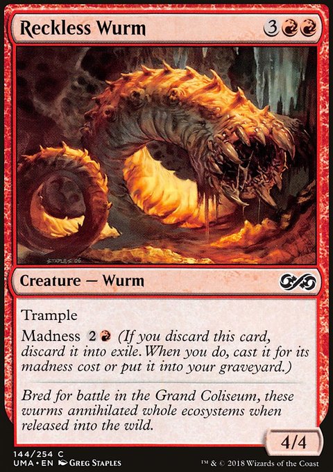 Reckless Wurm, Ultimate Masters #144, Magic: The Gathering card