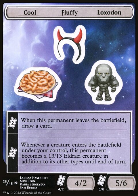 Cool Fluffy Loxodon, Unfinity Sticker Sheets #28, Magic: The Gathering card