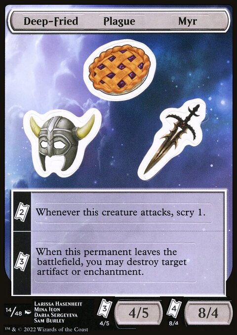 Deep-Fried Plague Myr, Unfinity Sticker Sheets #14, Magic: The Gathering card