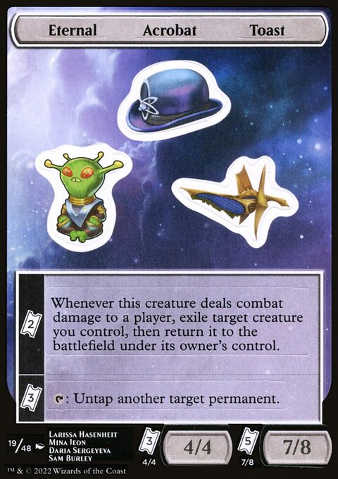 Eternal Acrobat Toast, Unfinity Sticker Sheets #19, Magic: The Gathering card