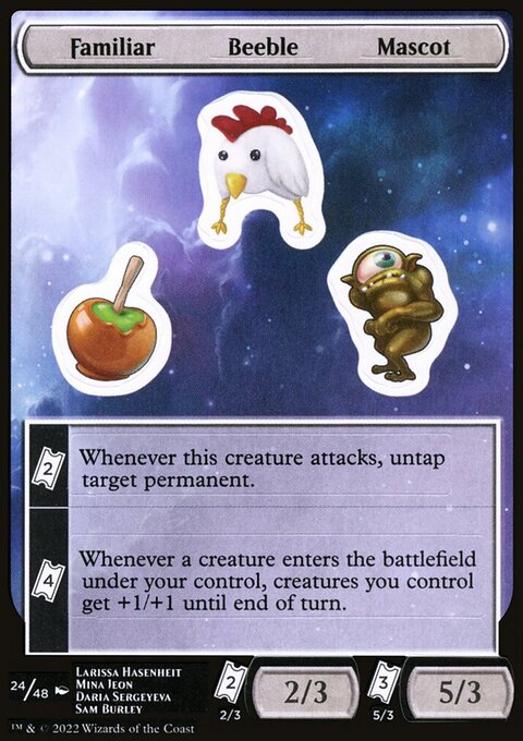 Familiar Beeble Mascot, Unfinity Sticker Sheets #24, Magic: The Gathering card