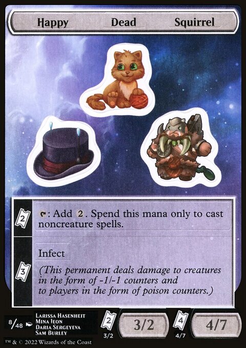 Happy Dead Squirrel, Unfinity Sticker Sheets #8, Magic: The Gathering card