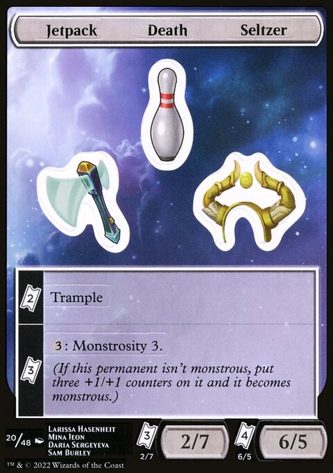 Jetpack Death Seltzer, Unfinity Sticker Sheets #20, Magic: The Gathering card