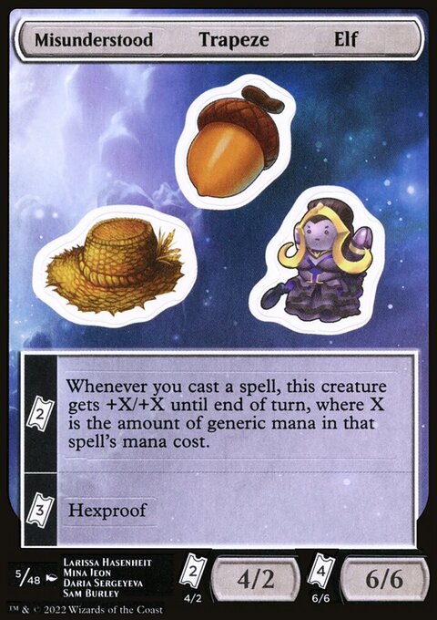 Misunderstood Trapeze Elf, Unfinity Sticker Sheets #5, Magic: The Gathering card