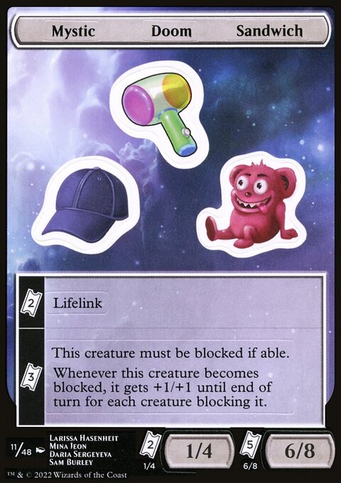 Mystic Doom Sandwich, Unfinity Sticker Sheets #11, Magic: The Gathering card