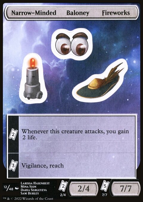 Narrow-Minded Baloney Fireworks, Unfinity Sticker Sheets #12, Magic: The Gathering card