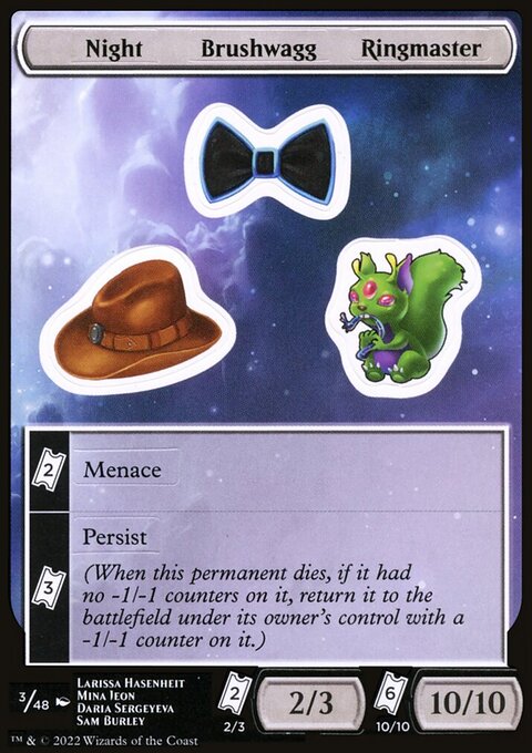 Night Brushwagg Ringmaster, Unfinity Sticker Sheets #3, Magic: The Gathering card