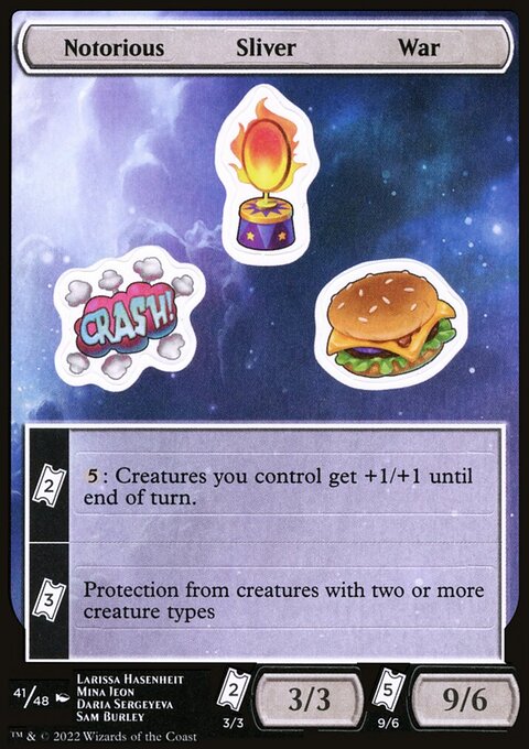 Notorious Sliver War, Unfinity Sticker Sheets #41, Magic: The Gathering card