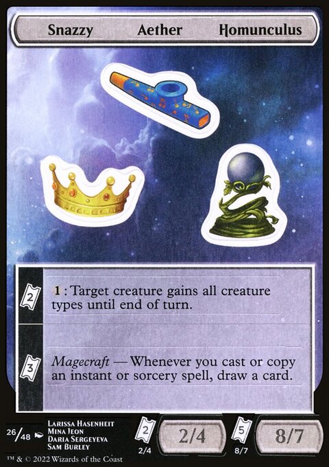 Snazzy Aether Homunculus, Unfinity Sticker Sheets #26, Magic: The Gathering card