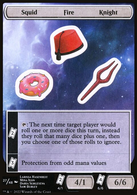 Squid Fire Knight, Unfinity Sticker Sheets #27, Magic: The Gathering card