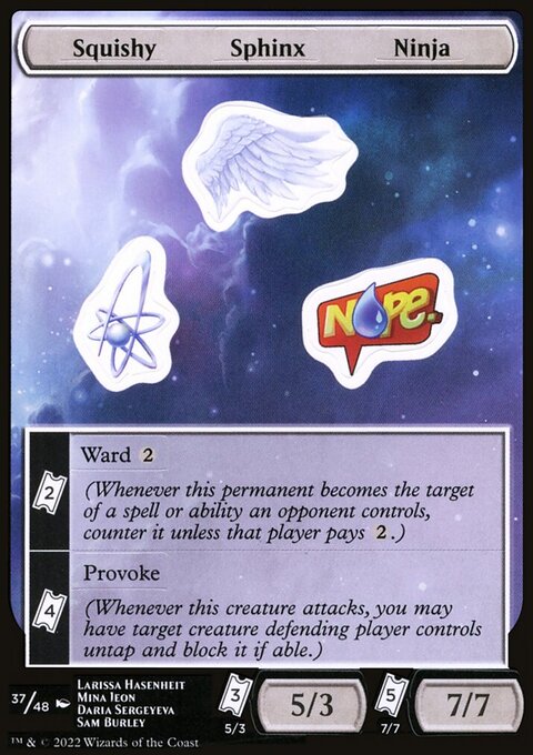 Squishy Sphinx Ninja, Unfinity Sticker Sheets #37, Magic: The Gathering card