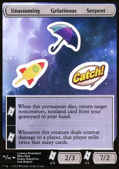 Unassuming Gelatinous Serpent, Unfinity Sticker Sheets #36, Magic: The Gathering card