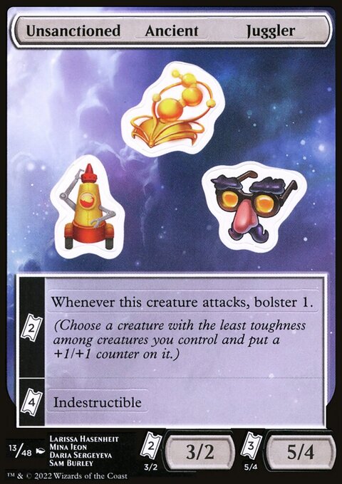 Unsanctioned Ancient Juggler, Unfinity Sticker Sheets #13, Magic: The Gathering card