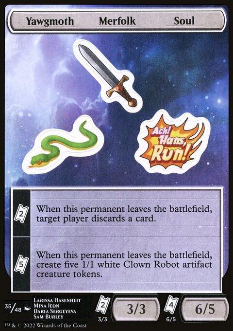 Yawgmoth Merfolk Soul, Unfinity Sticker Sheets #35, Magic: The Gathering card