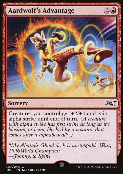 Aardwolf's Advantage, Unfinity #97, Magic: The Gathering card
