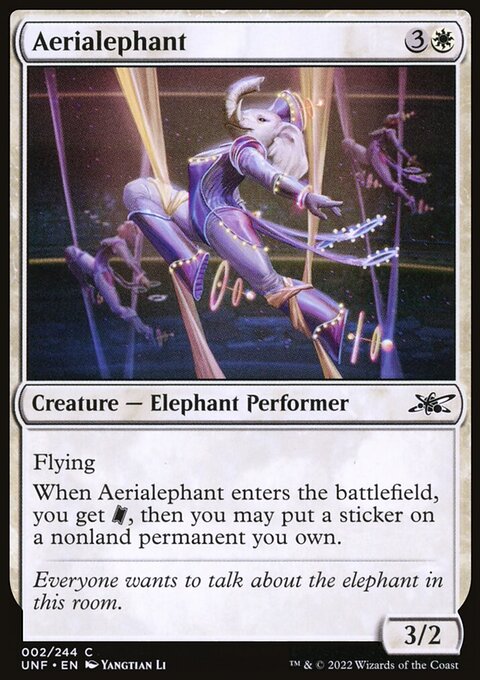 Aerialephant, Unfinity #2, Magic: The Gathering card