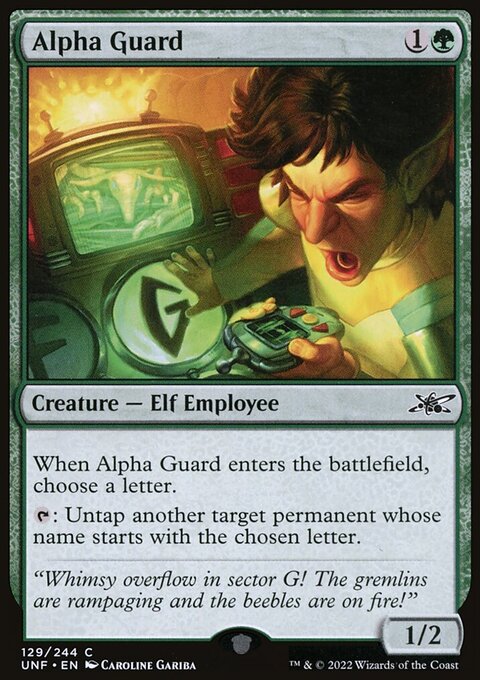 Alpha Guard, Unfinity #129, Magic: The Gathering card