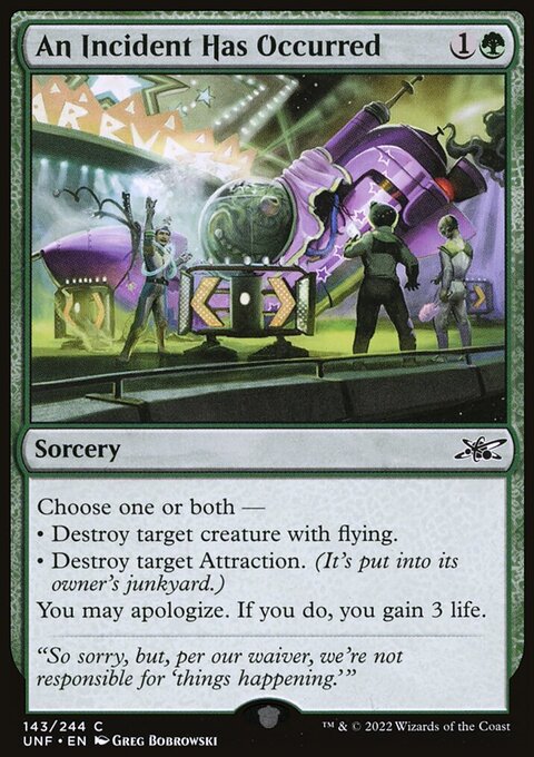 An Incident Has Occurred, Unfinity #143, Magic: The Gathering card
